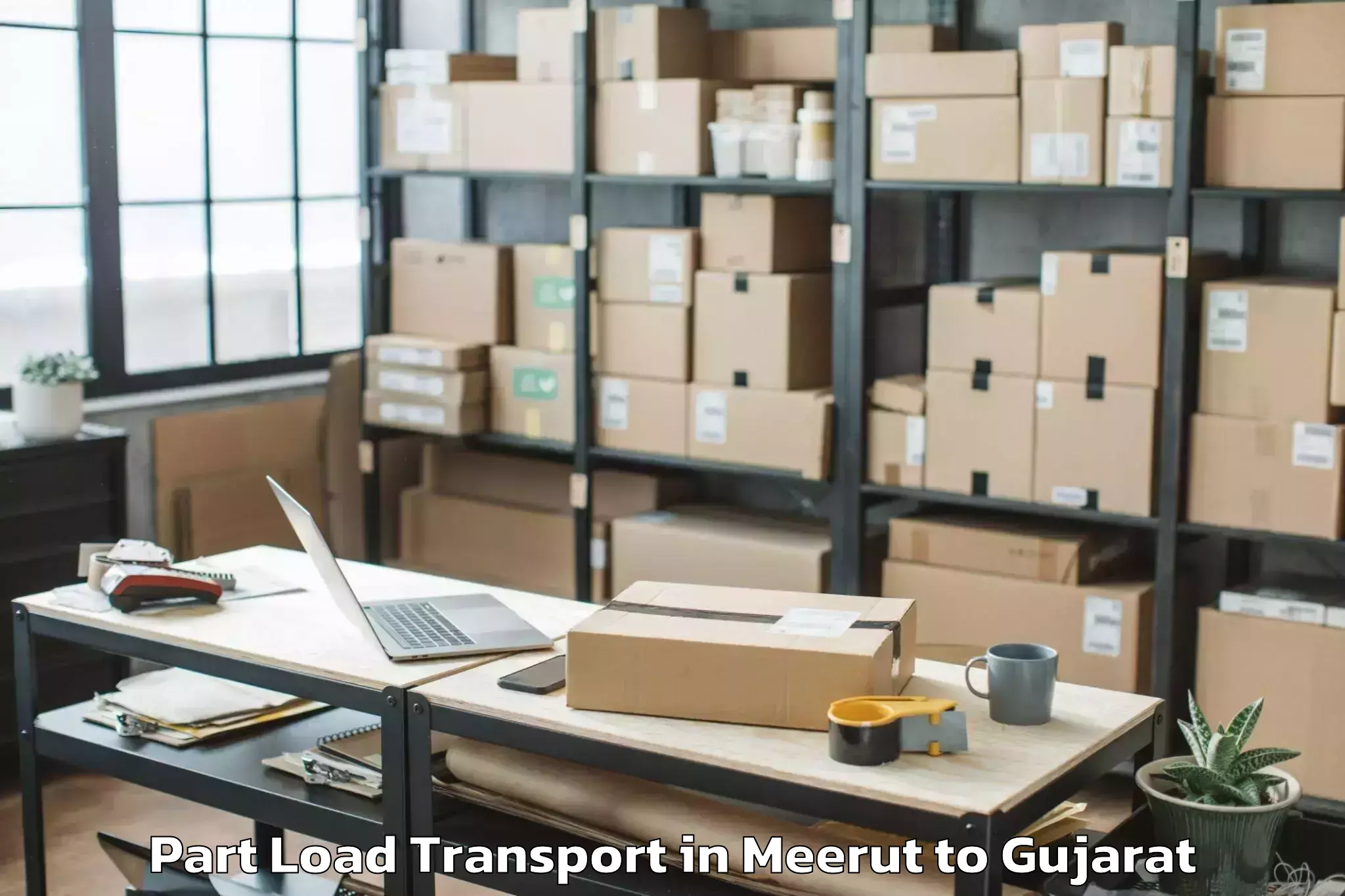 Affordable Meerut to Garbada Part Load Transport